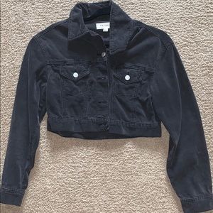 Black Corduroy crop cut jacket
